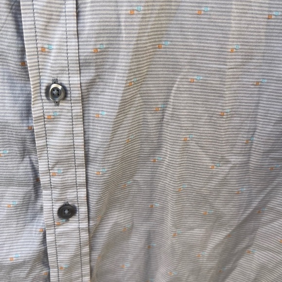 Men's PrAna Button-Down Shirt Multicolor Geometric  M Cotton Hippy BOHO City - Picture 4 of 12